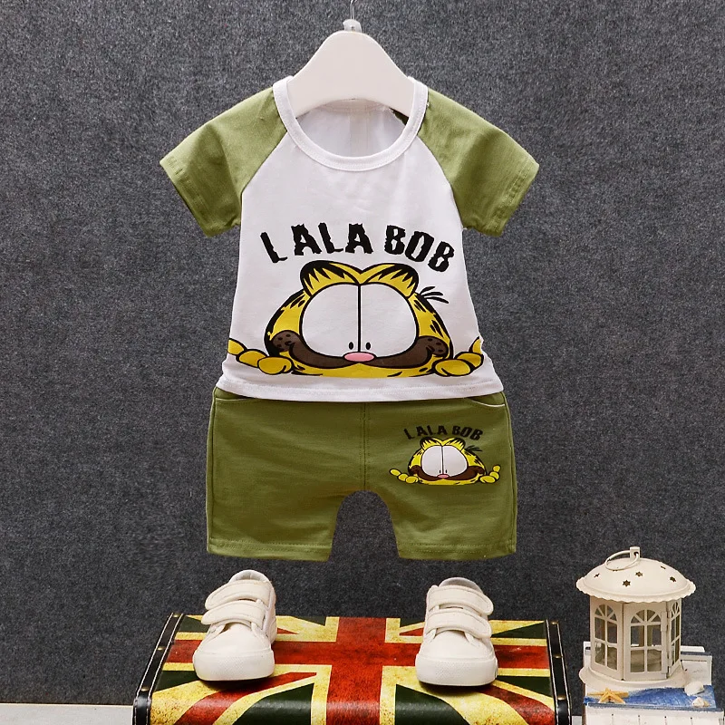 

New Summer Kids Sets for Children Sets 1-4 Years Old Children Cartoon Short Sleeve Shorts Two-piece Suit Kids Sets