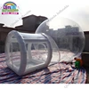 3m Diameter Inflatable Transparebt Camping Tent,0.6mm Pvc Inflatable Air Bubble Tent With Frame Tube Entrance 1
