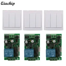 AC 110V 220V 1CH Wireless Remote Control Switch Receiver Wall Panel Transmitter for Smart Home Room Stairway Light LED Bulbs TX