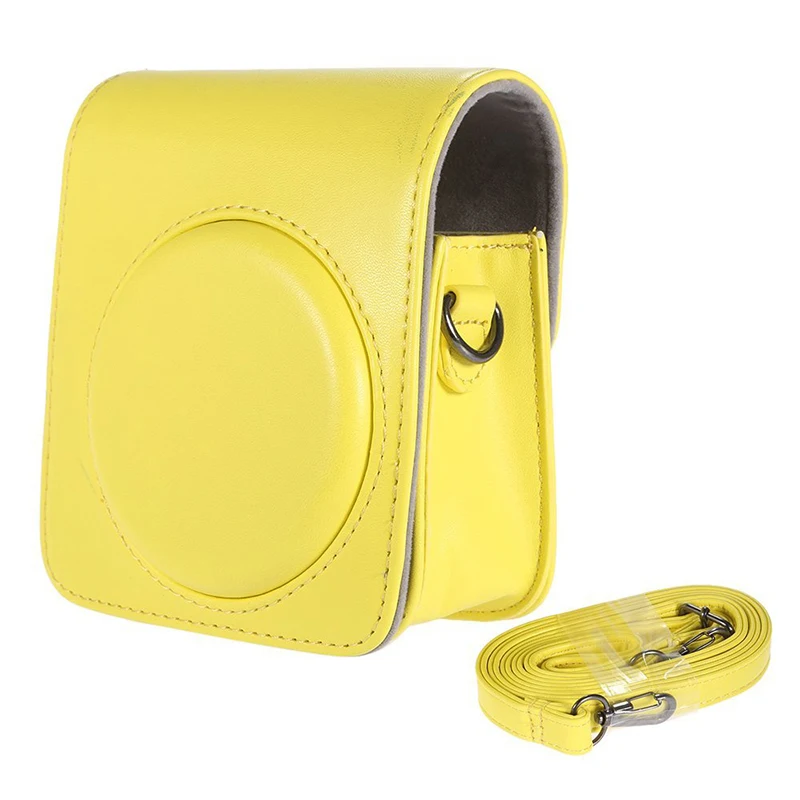 AABB-Классическая винтажная Компактная сумка из искусственной кожи чехол для Fujifilm Instax Mini 70 фотокамера моментальной печати с плечевым ремнем желтого цвета