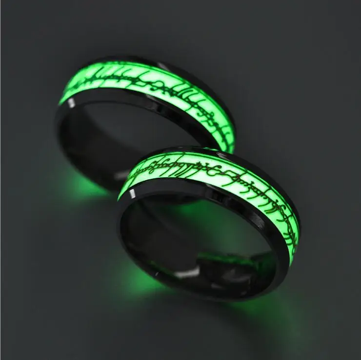 jesus glow in the dark Stainless steel luminous fluorescent ring Lord
