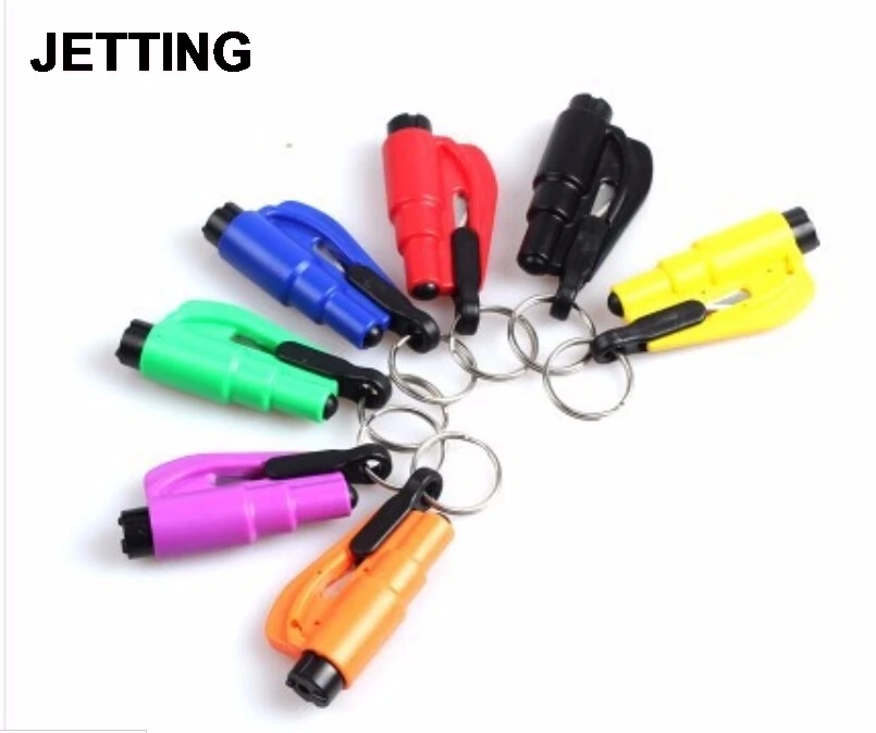 

1Pcs Car Auto Mini Safety Glass Window Breaking Hammer Emergency Escape Rescue Tool with Keychain Seat Belt Knife Cutter