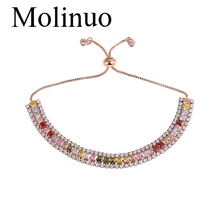 Molino разноцветный cz браслет, свадебные ювелирные изделия, цветной браслет-цепочка, Золотая Роскошная бижутерия, подарок для женщин, 3 цвета, доступны