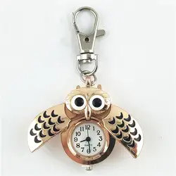Сова карманные часы Винтаж Бронзовый кварцевые карманные часы аналоговый кулон цепочки и ожерелья Цепь для мужчин для женщин для