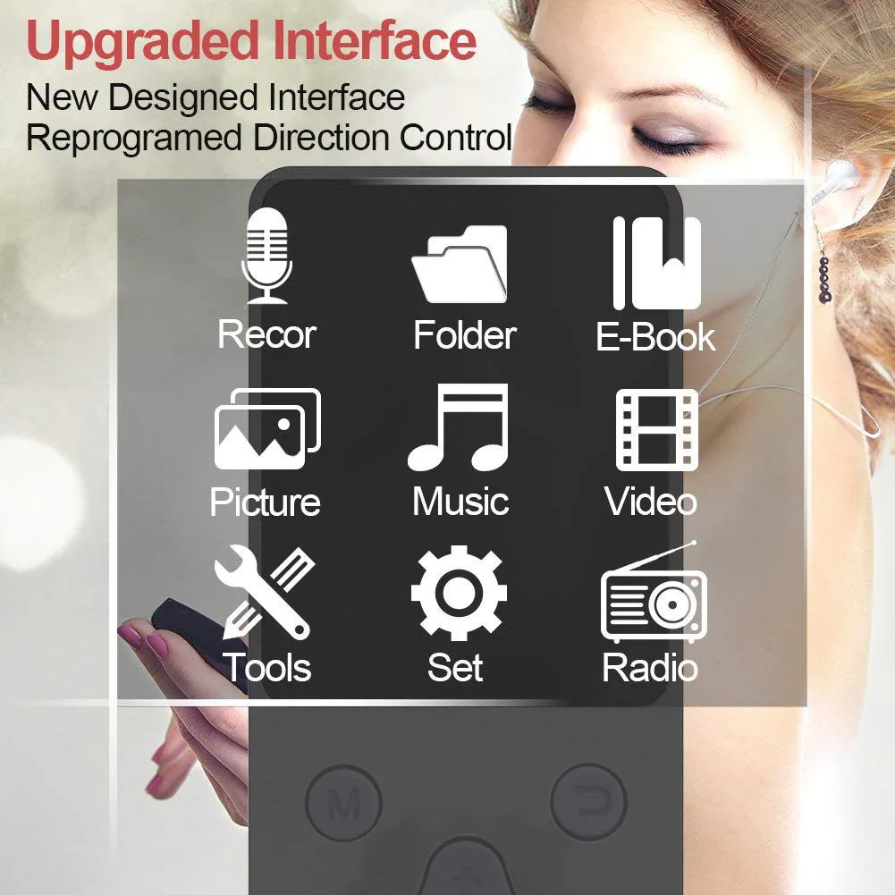 Модный портативный MP3/MP4 музыкальный плеер без потерь, FM записывающий комплект, Ультратонкий матовый материал, корпус, несколько режимов