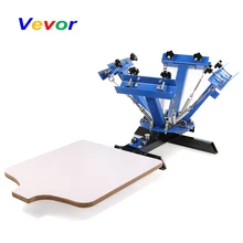 VEVOR Screen Printing Machine Press 4 Color 1 Station Silk Screen Printing Machine Adjustable Double Spring Devices