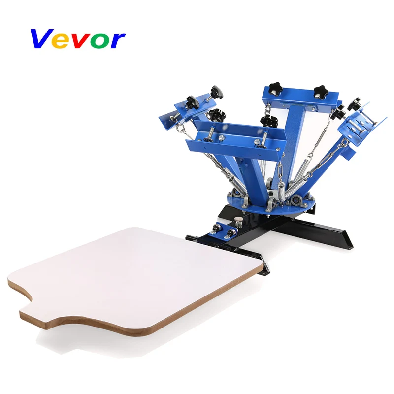  VEVOR Screen Printing Machine Press 4 Color 1 Station Silk Screen Printing Machine Adjustable Doubl