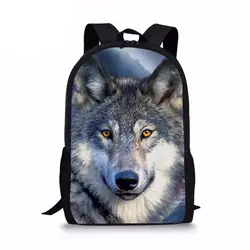 Сумки для начальной школы волк печати рюкзак для детей обувь мальчиков студент школьный дети Bookbag Bolsa Эсколар Mochila Infantil