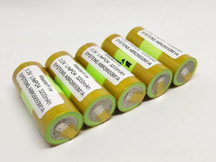 

MasterFire 10pcs/lot Brand New 3.2V 26650 ANR26650M1A Battery 15C lifepo4 cell 26650 3200mah Batteries with Tabs