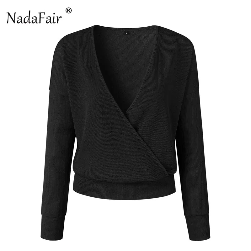 deep v knitted sweater female6