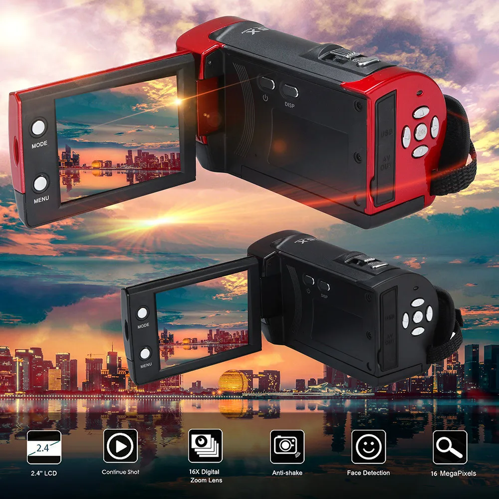 

Video Camcorder HD 1080P 16 Million Pixels Handheld Digital Camera 16X Digital mini camera wearable devices underwater camera