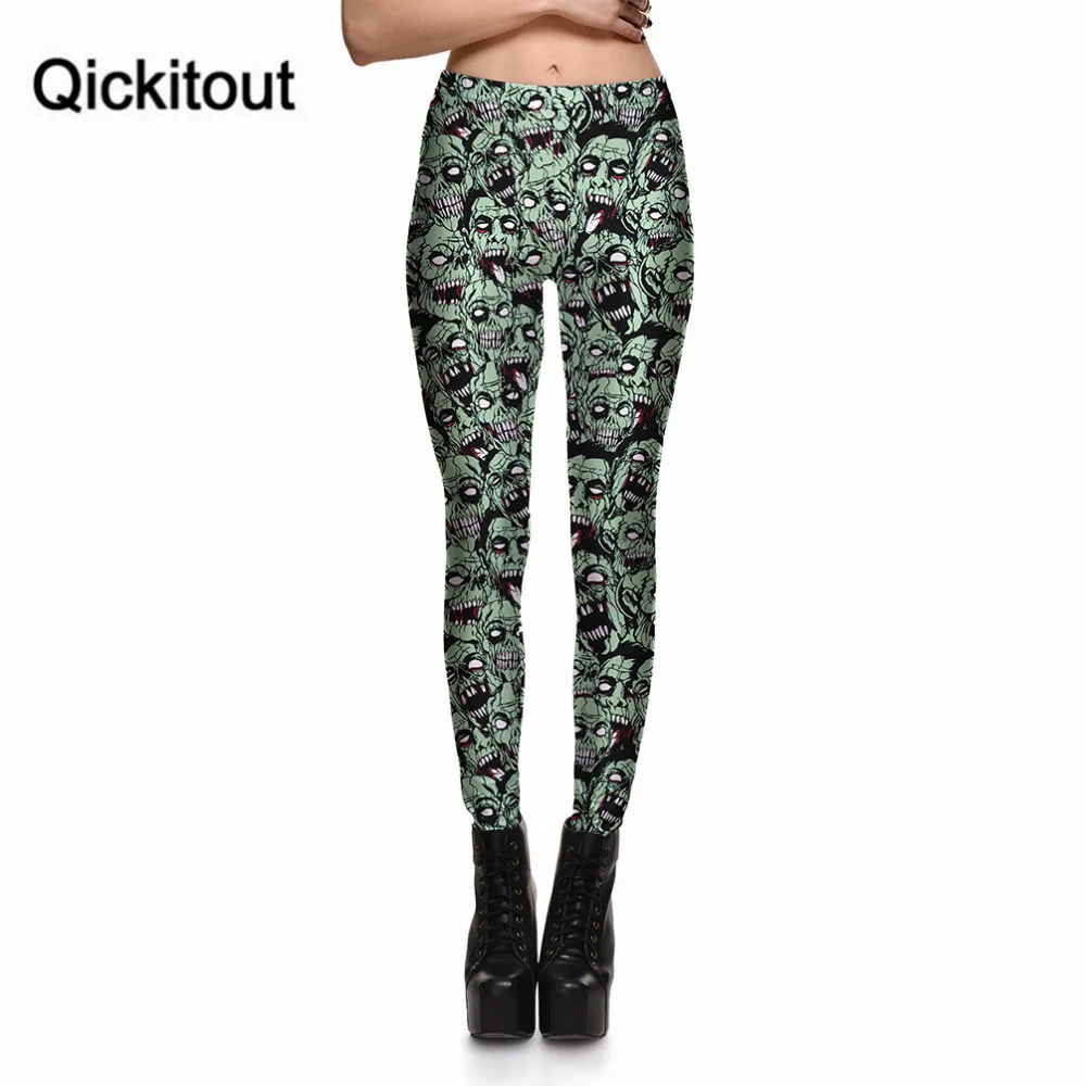 

Qickitout Leggings Drop shipping Women Fashion Leggings Sexy Green zombie Printing LEGGINGS Size S-4XL Wholesale