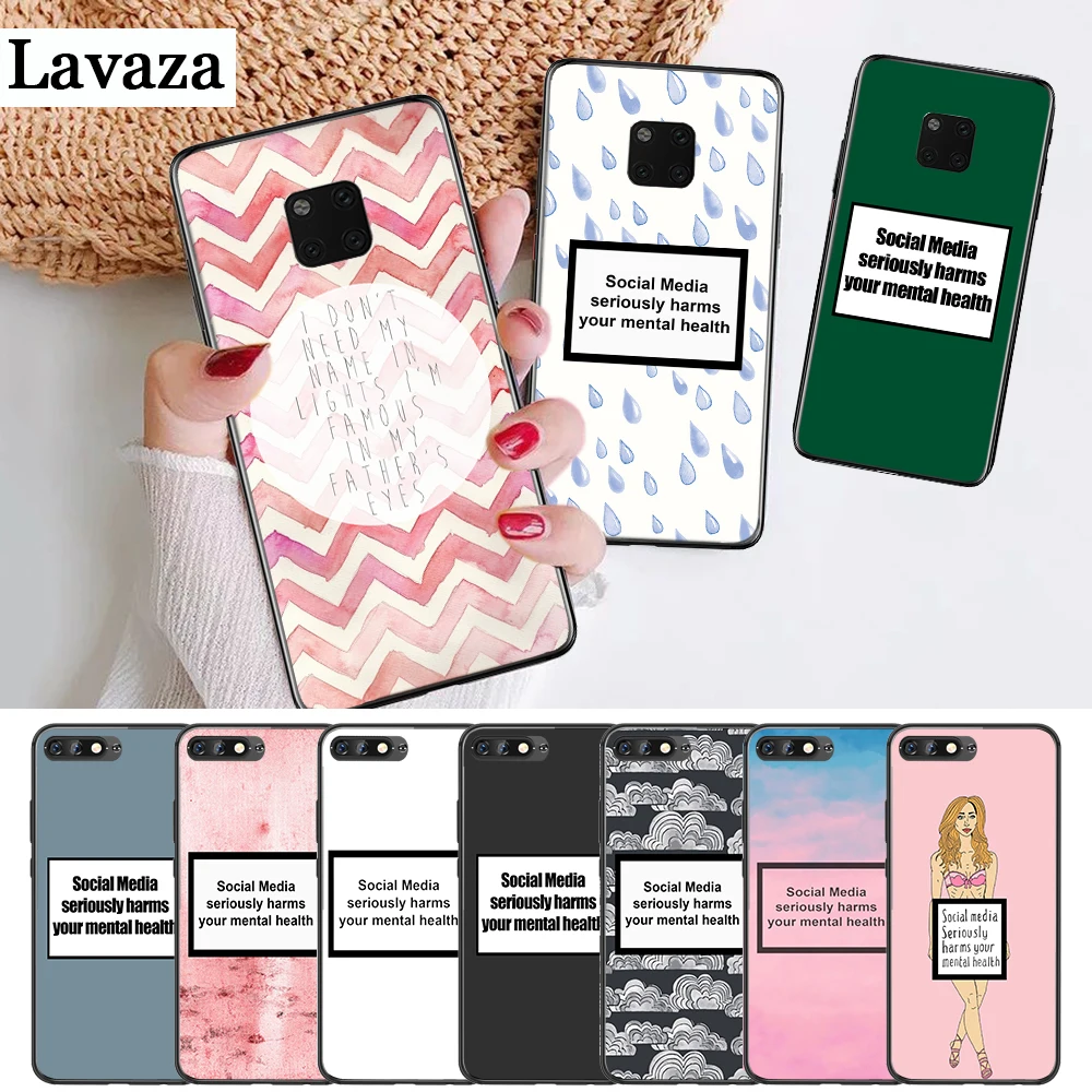 

Lavaza Social media harms you Silicone Case for Huawei Mate 10 Pro 20 Lite Nova 2i 3 3i 4 Y5 2017 Y6 2018 Y7 Prime Y9