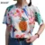 RUGOD 2017 New Arrial Casual Loose Colorful Women's O-neck T-shirts Print birds Pineapple Letter In White T-shirt Korean Style