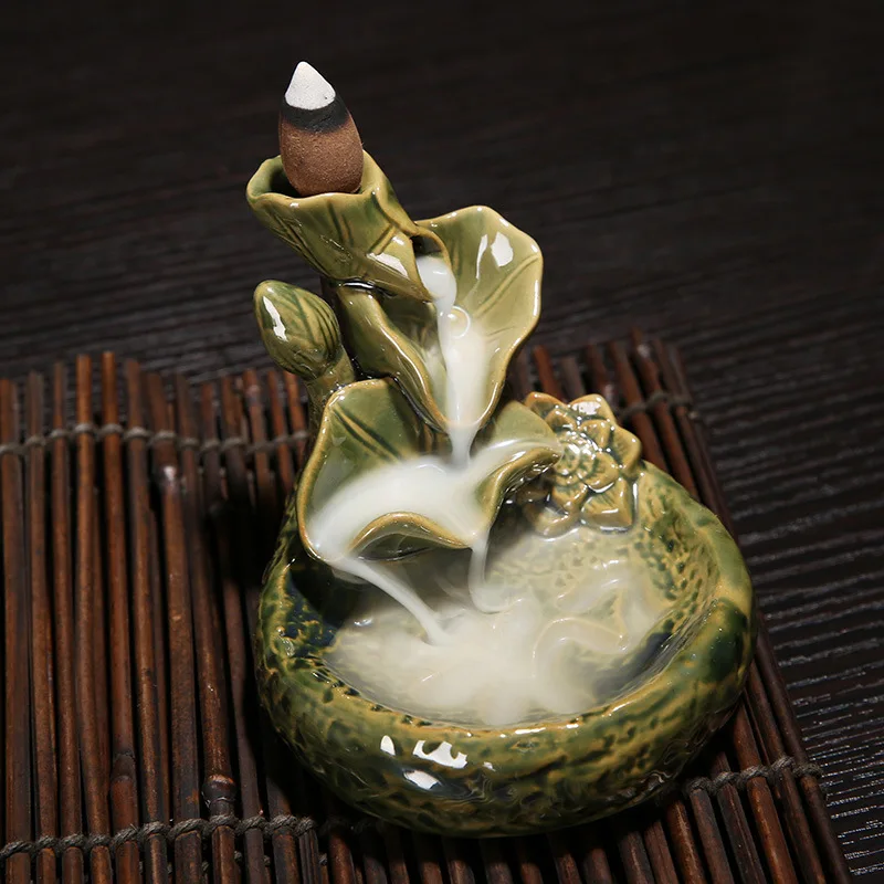 Lotus Pond Smoke Backflow Incense Burner Tower Incense Censer Base