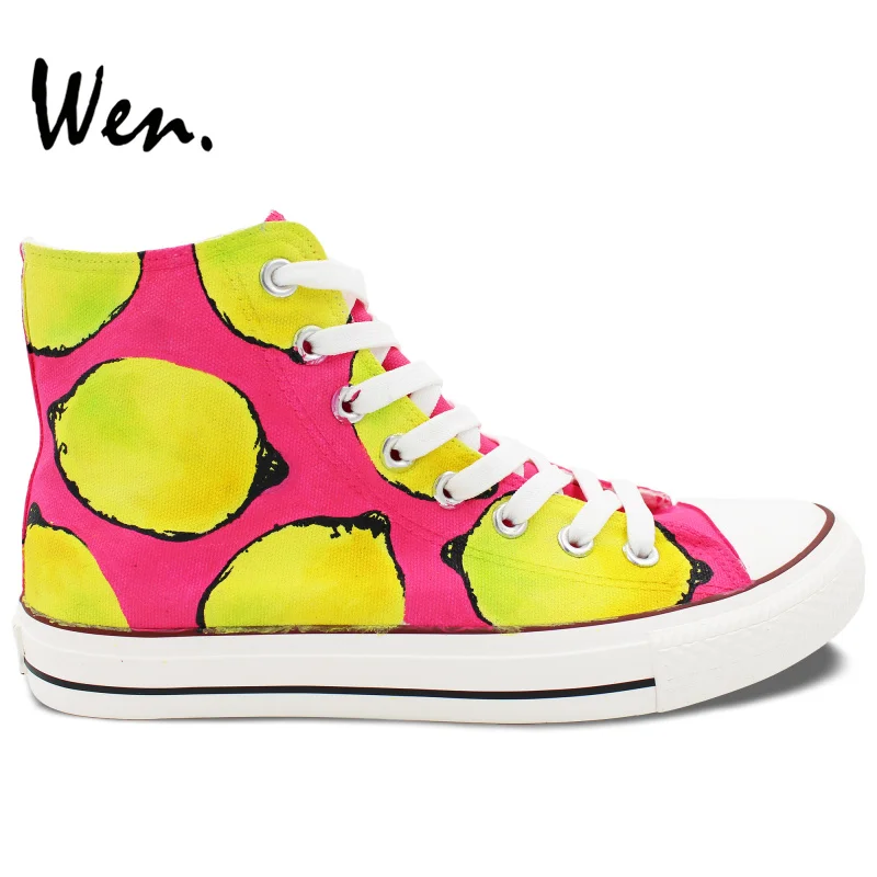 lemon canvas shoes