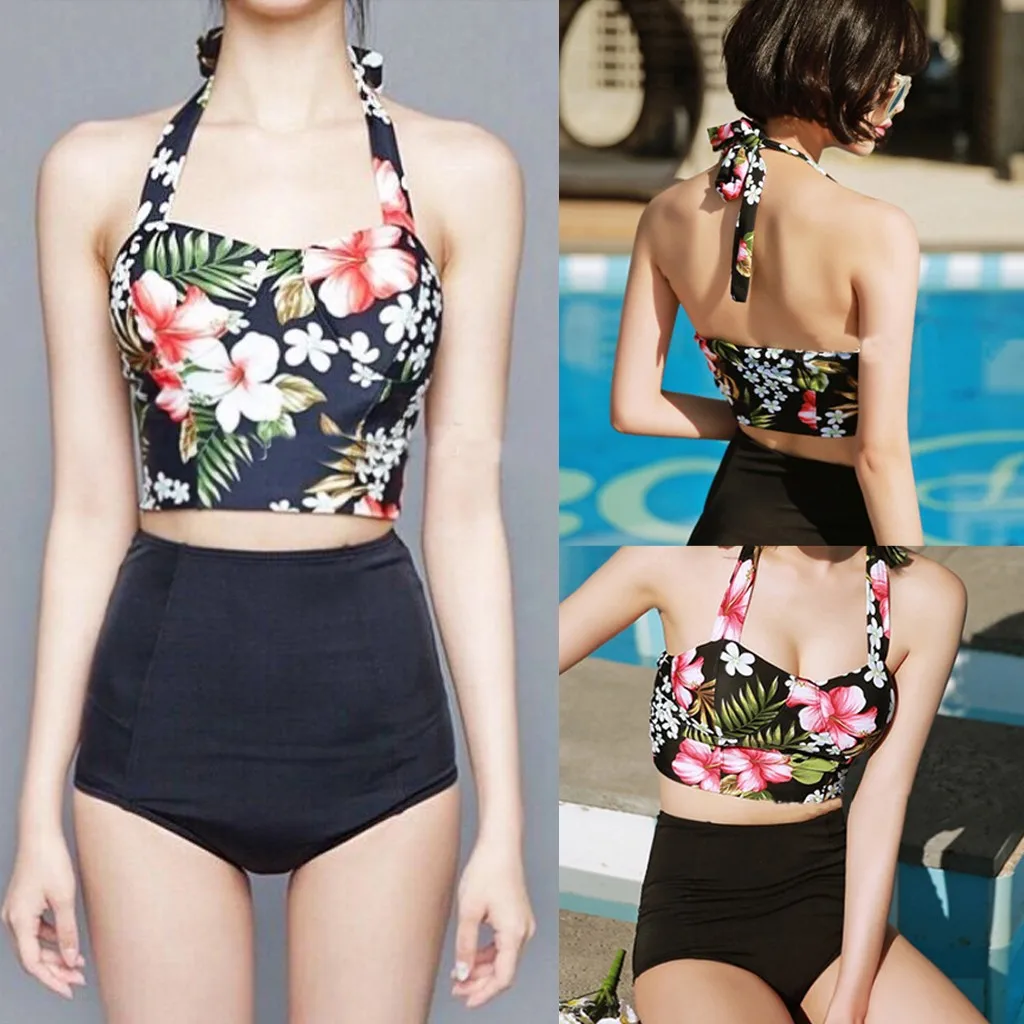2019 New Summer Women Solid Bikini Set Push-up UnPadded Bra Swimsuit Swimwear Triangle Bather Suit Swimming | Спорт и развлечения