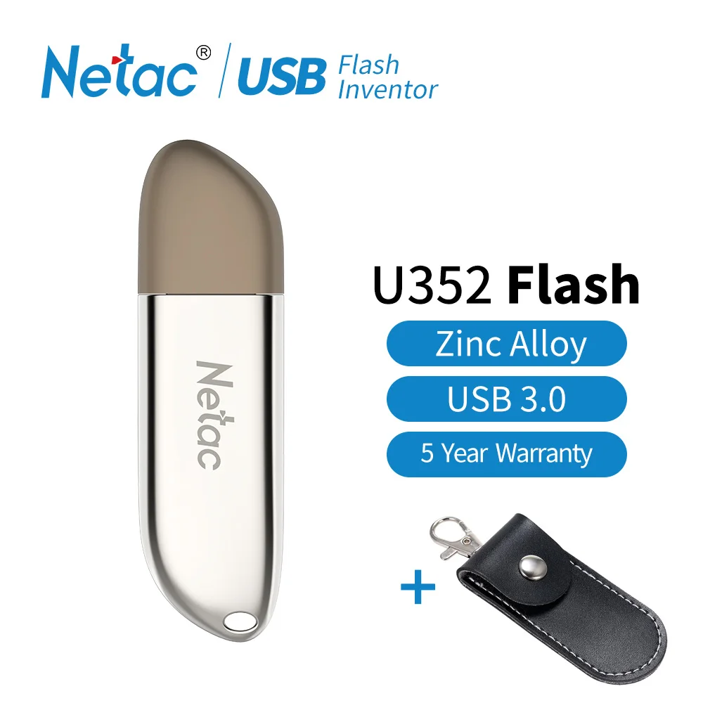 Netac USB 3,0 флеш-накопитель из цинкового сплава креативный зашифрованный флеш-накопитель 16 ГБ 32 ГБ 64 Гб 128 ГБ Флешка U352 16 32 64 128 ГБ диск - Цвет: U325 With Bag