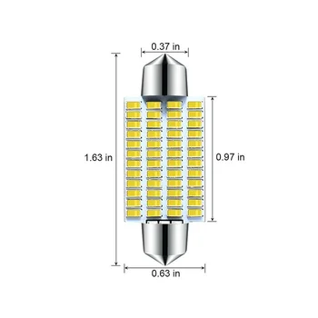 

Set Car LED Lights Accessories Replacement Spare Parts Kit 4pcs 3014-48SMD White Bulbs 42mm