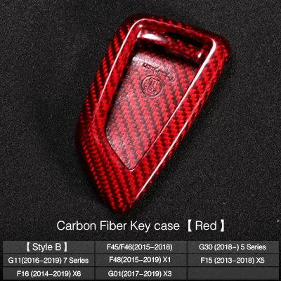 Interior Carbon Fiber Key case Key Chains Holder Car Keyring Keychains Styling For BMW M Sport M5 M6 X1 X3 F30 F34 F48 G30 G01 - Название цвета: Key Case Red