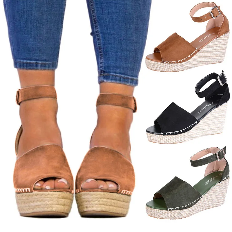 HEFLASHOR Platform Sandals Wedges Shoes For Women Heels Sandalias Mujer Summer Shoes Clog Womens Espadrilles Women Sandals 2019