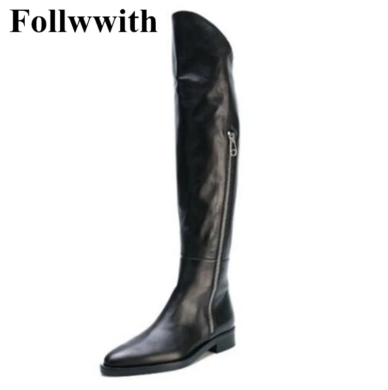 

2019 Newest Hot Black Genuine Leather Chelsea Boots Knee High Side Zipper Men Boots Low Heel Party Wedding Shoes Trainers Winter