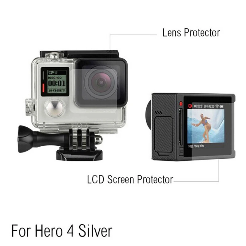 

Mayitr 1pc LCD Screen Guard Protector + Waterproof Housing Case Lens Protector Film For GoPro Hero 4