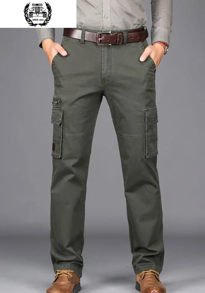 

2019 Autumn Winter Mens Thick Cargo Pants Military Mens Formal Thicken Dress Pants Slim Fit High Quality Business Pants 29~44