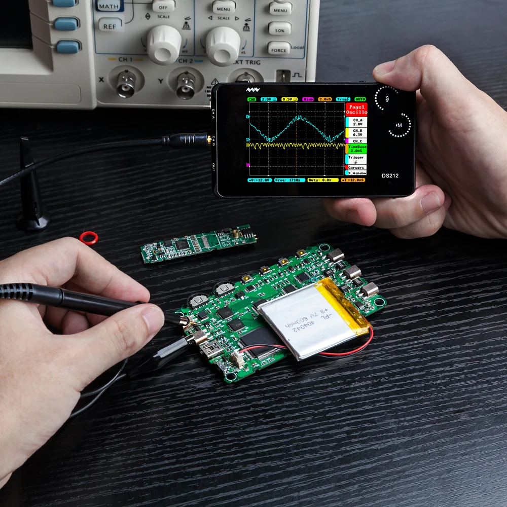 Цифровой Осциллограф портативный DSO Mini USB осциллограф 2 канальный 2.8in