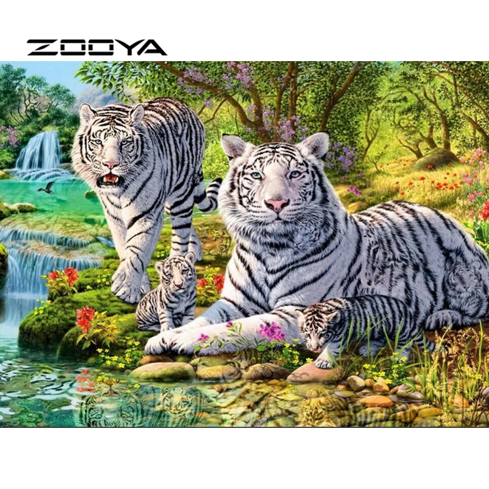 

ZOOYA 5D DIY Diamond Painting Animal Tiger Diamond Embroidery Full Pack DIY Kit Mosaic Sale Decor Pictures of Rhinestones RF1849