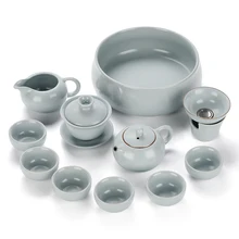 Домашний набор для чая знаменитый китайский Ru Kung fu чайный сервиз имитация композиции Ru весь фарфоровый чайник чашка набор