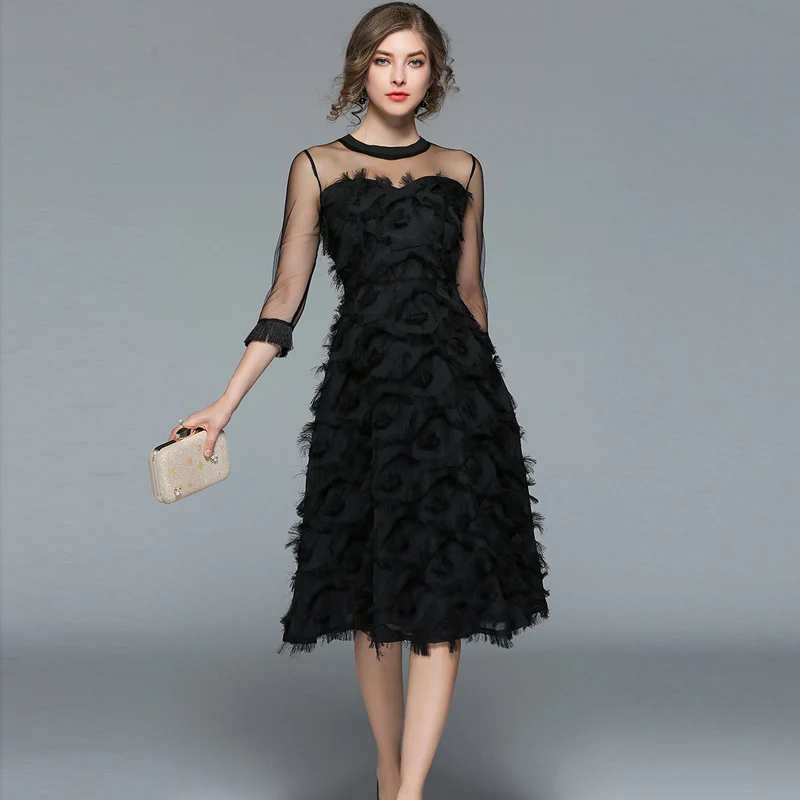 zara black mesh dress