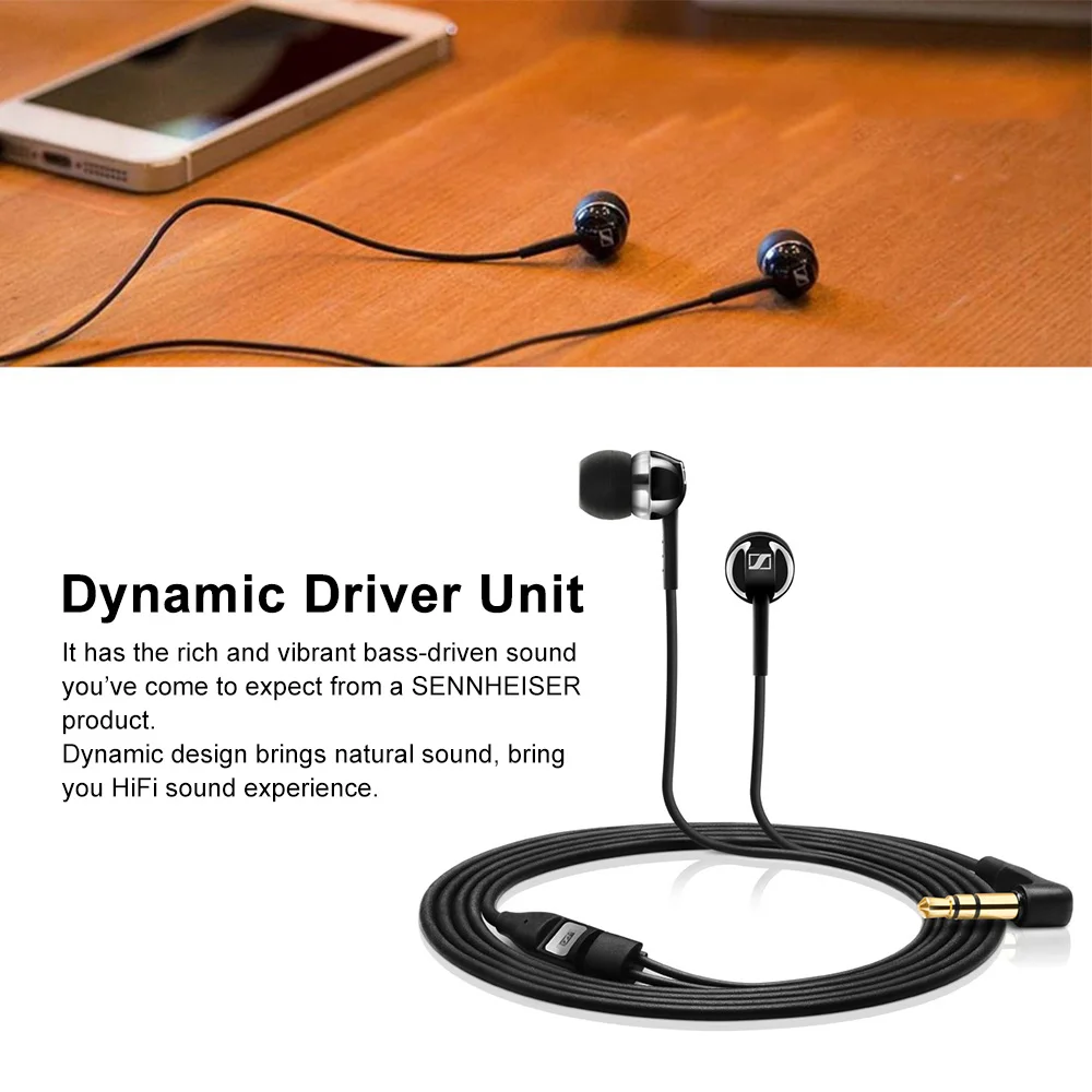 Наушники Sennheiser CX 1,00 3,5 мм проводные наушники стерео звук динамическая гарнитура тяжелого баса звук наушники для смартфона fone