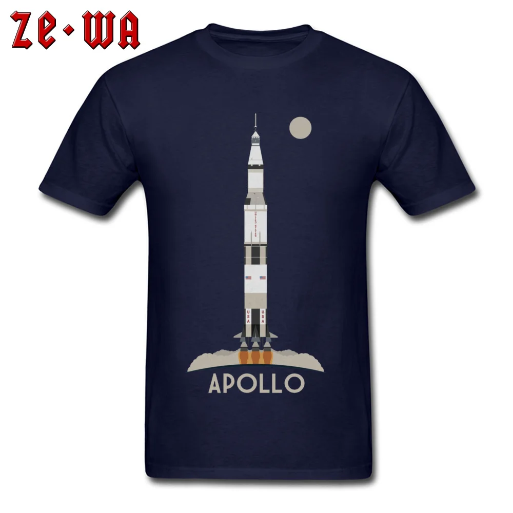 Street Apollo Launch -794 Tops Tees for Men Funky Labor Day Crewneck All Cotton Short Sleeve T-shirts Design Tops Shirts Apollo Launch -794 navy