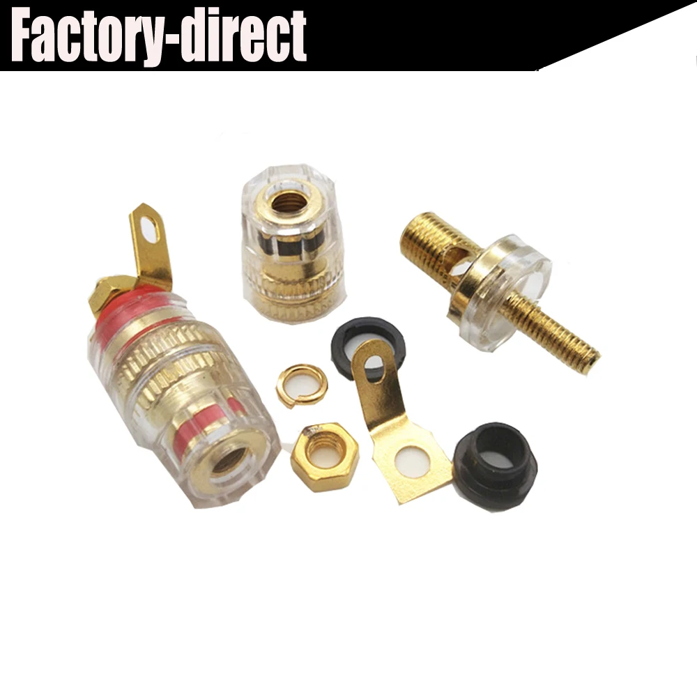 2Pcs/lot Amplifier Speaker Terminal Binding Post Connector Crystal