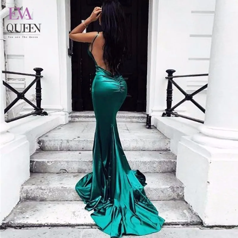 

Tobinoone Women Summer V Neck Dress Backless Sexy Package Hip Bodycon Slim Dress Fishtail Sexy Elegant Party Prom Mermaid Dress