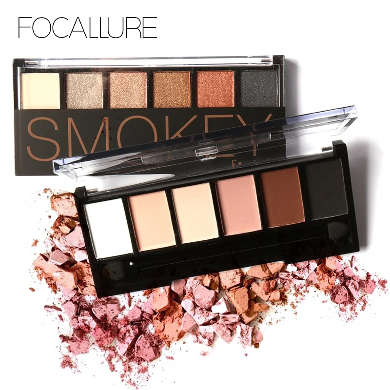 

Focallure 12pc/lot Naked Shimmer Matte Eye Shadow Palette 6Color Natural Eyes Make up Pigments Nude Eyeshadow Palette with Brush