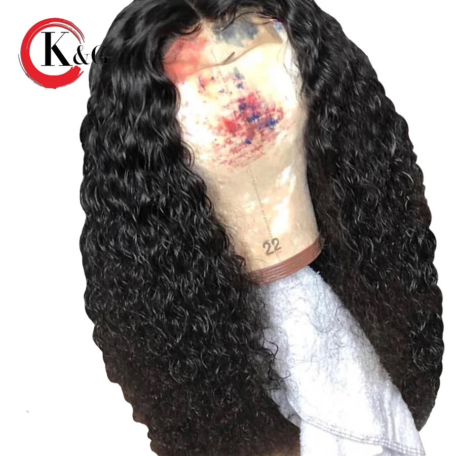 Kun Gang Curly Lace Front Human Hair Wigs For Women Brazilian Remy Hair Glueless Lace Wig Pre-Plucked With Baby Hair