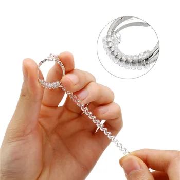 

12pcs/lot Shellhard Spiral Based Ring Size Adjuster Guard Tightener Reducer Resizing Tools Vintage Jewelry Accessories