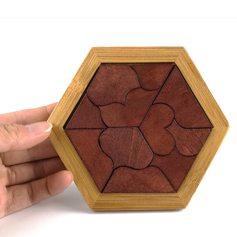 

Montessori Wooden Tangram Jigsaw Board Educational Early Learning Wood Puzzles Game Toys for Children Kids Gifts