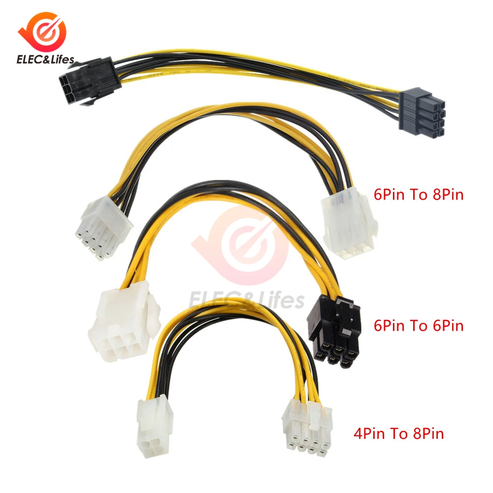Кабель питания PCIe с 6 контактами на 8 штырьков PCI Express кабель преобразователя для