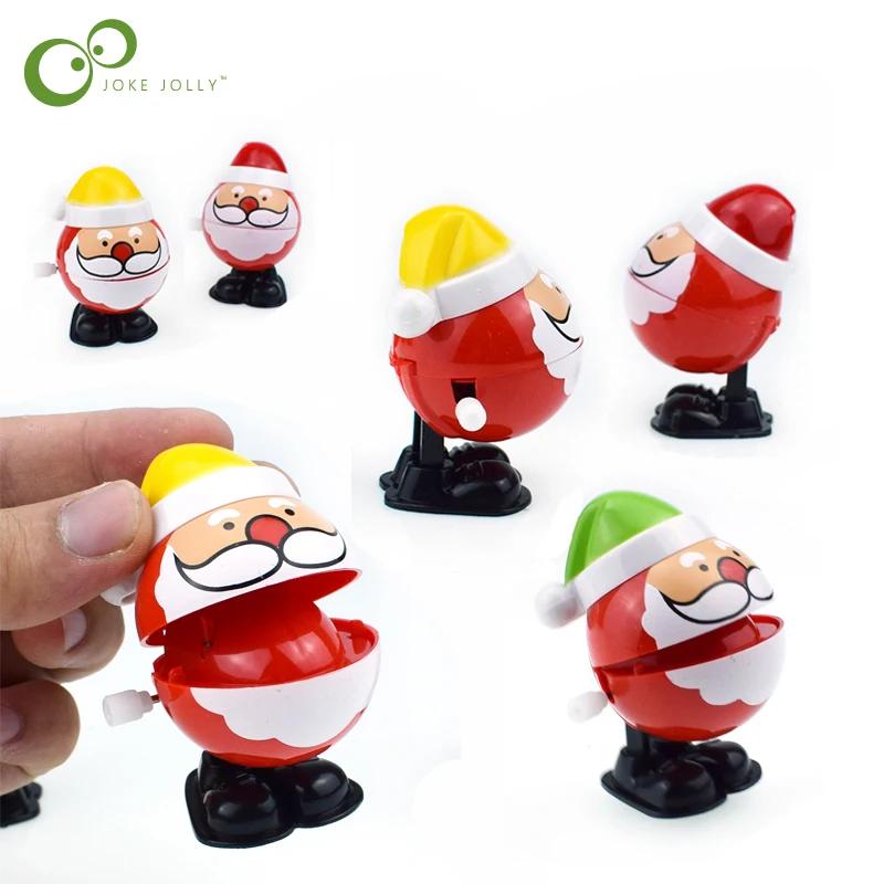 2pcs Clockwork Christmas Santa Claus Toys for Kids Wind Up Xmas Santa