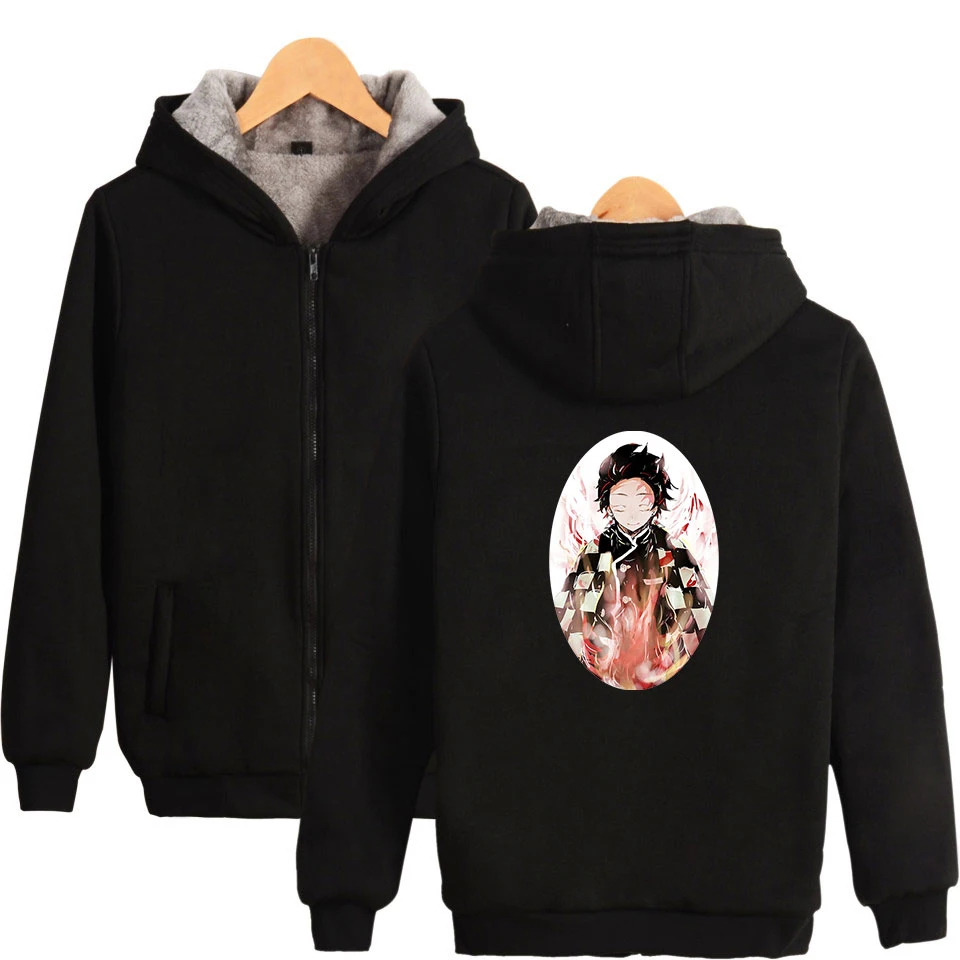 

Blade of ghost 2D Print 2019 Hot Sale Long Sleeve Zipper Hoodies Women and men Casual K-pops zipper hooded Clothes plus Size