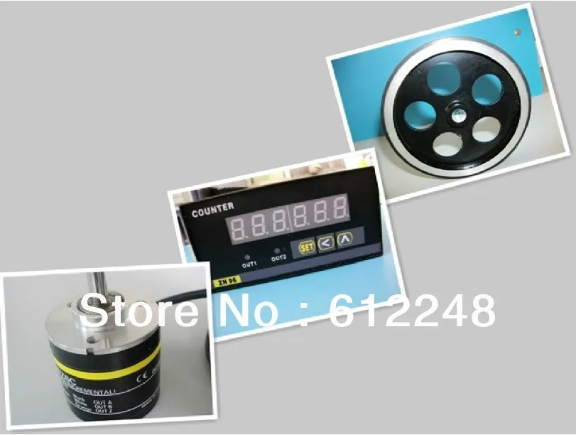 

rotary encoder+HB965counter + meter wheel (600 pulses below)