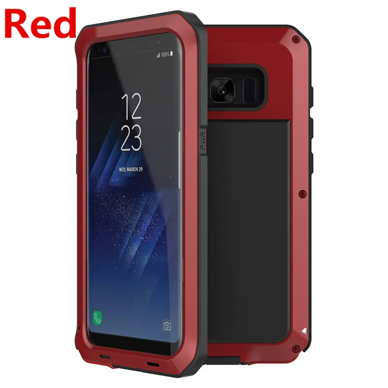 Роскошный бронированный металлический сверхпрочный защитный чехол для samsung Galaxy S5 S6 S7 Note 9 3 4 5 8 Edge S8 S9 Plus противоударный чехол - Цвет: Red