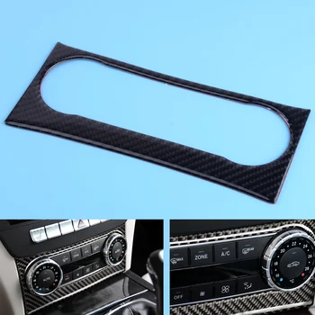 

beler Air Condition AC Carbon Fiber Center Control Panel Bezel Trim Frame Sticker Fit for Mercedes Benz C Class W204 2011-2013