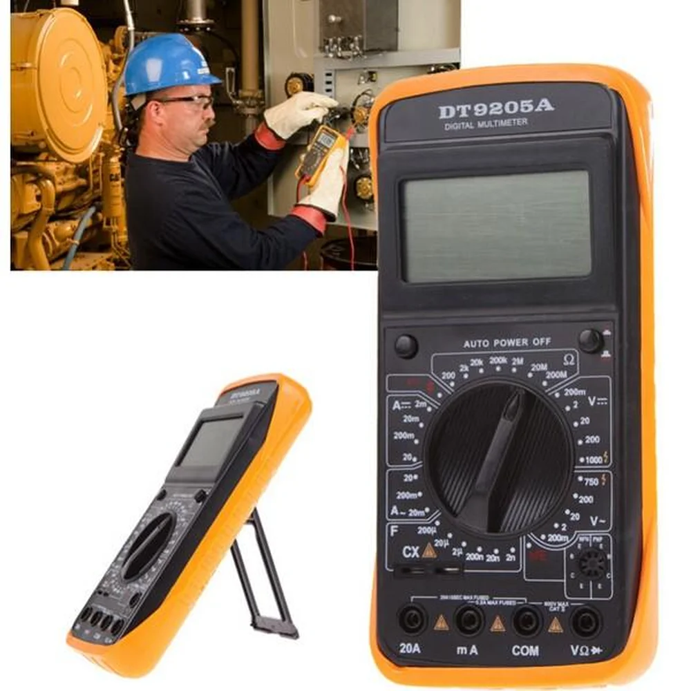 

Professional Digital Multimeter Electric Handheld Ammeter Voltmeter Resistance Capacitance hFE Tester AC DC LCD