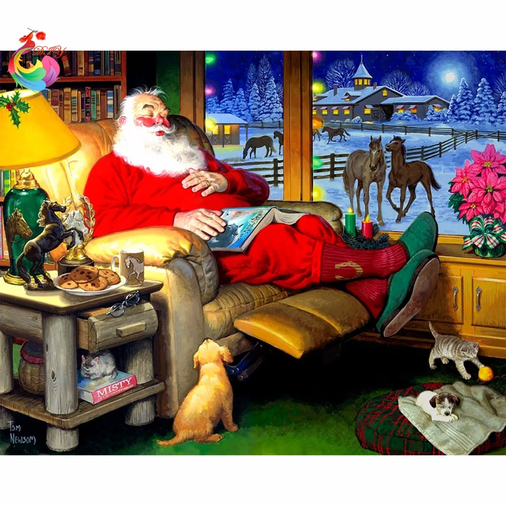 

New year decoration diamond pictures of rhinestones Santa Chrismasdiy diamond painting Full 5d diamond embroidery cross stitch