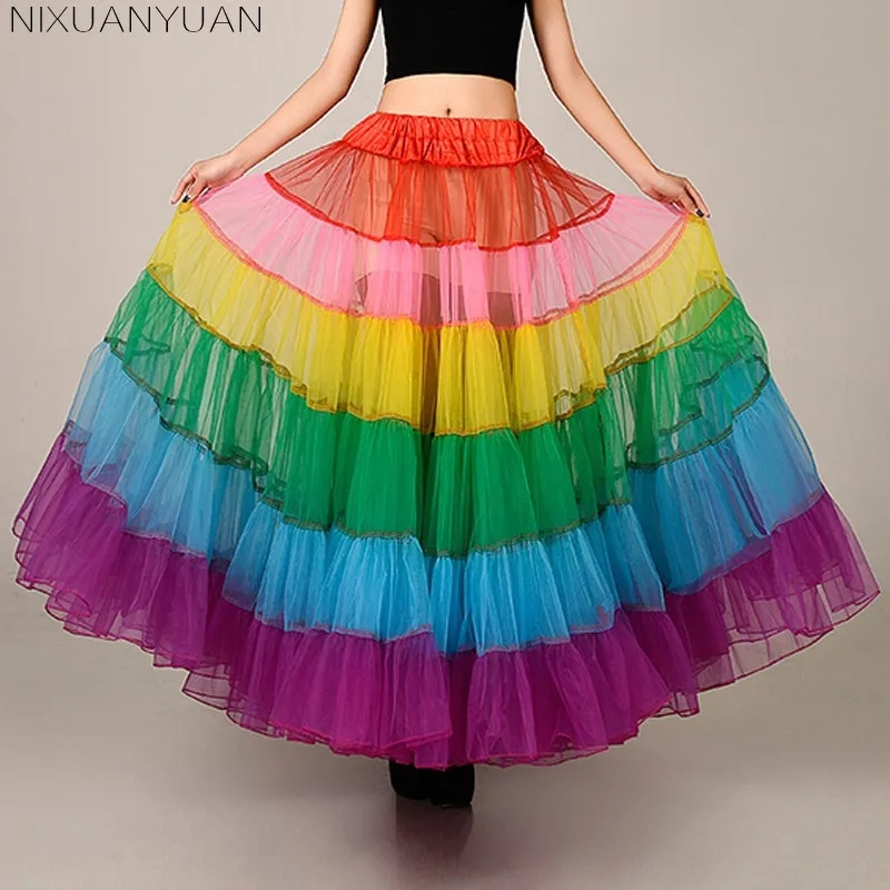 

NIXUANYUAN 2019 A-Line Long Petticoat Colorful Underskirt Tea Length Bridal Tulle Petticoats For Wedding Dress Hot Sale