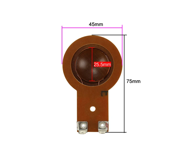 GHXAMP Универсальный 25,5 мм ВЧ-динамик с высокой звуковой катушкой, диафрагма, резиновая пленка, длинная рамка, головка водителя, сценический динамик, ремонт, 2 шт